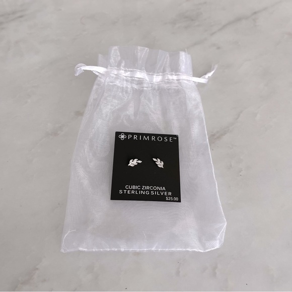 CZ Leaf Earrings - Picture 3 of 6